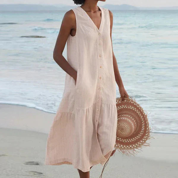BIANCA | Mouwloze Hemdress met Comfort en Zomerstijl