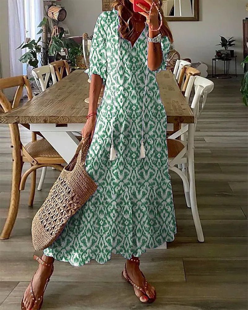 Luna | Boho midi-jurk met kwastjes