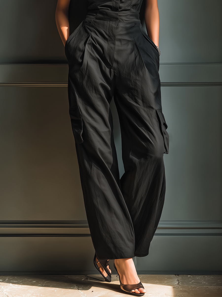 Juliette | Mouwloze jumpsuit met cargozakken