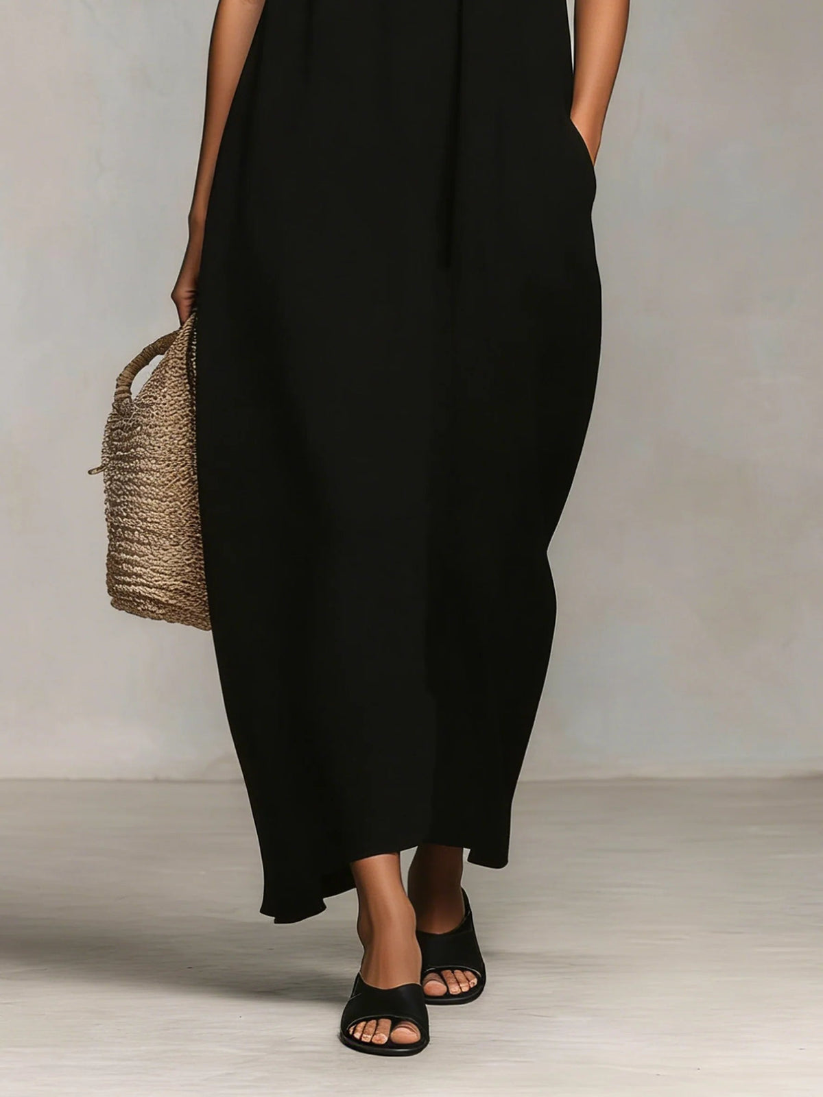 Mirelle™ | Maxi Jurk met Kleurblokken en Spaghettibandjes