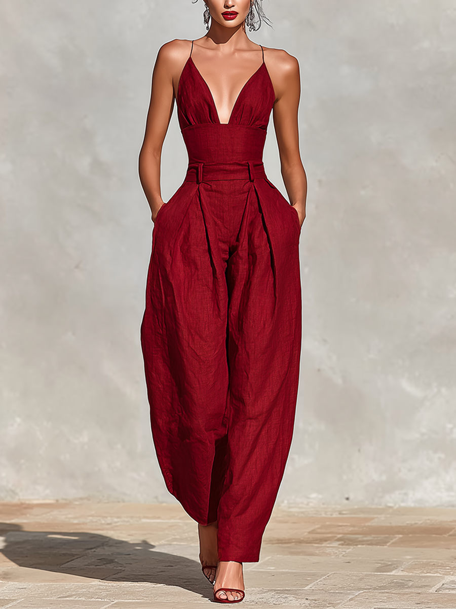 Estelle | Mouwloze jumpsuit met dunne bandjes