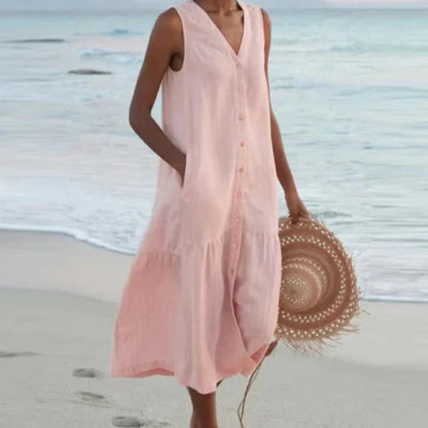 BIANCA | Mouwloze Hemdress met Comfort en Zomerstijl