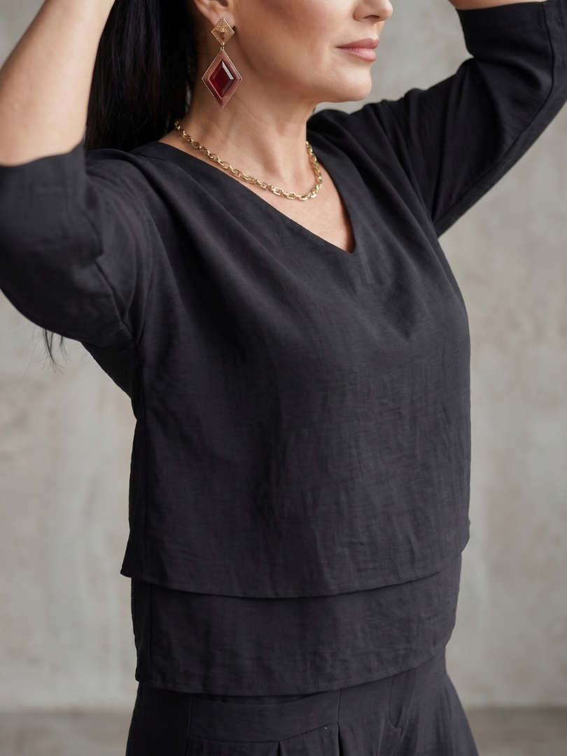 River | Gelaagde top met wijde broek