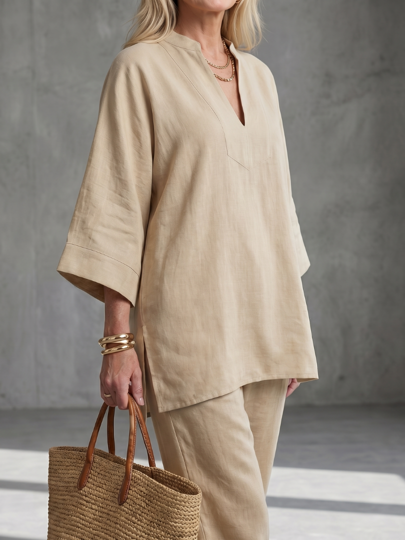 Georgiana | Tuniek met broek en V-hals