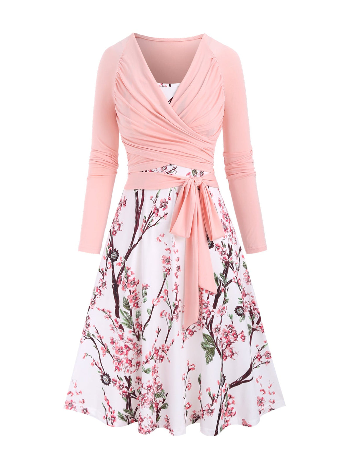 Tweedelige set met top en jurk met tie-dyeprint