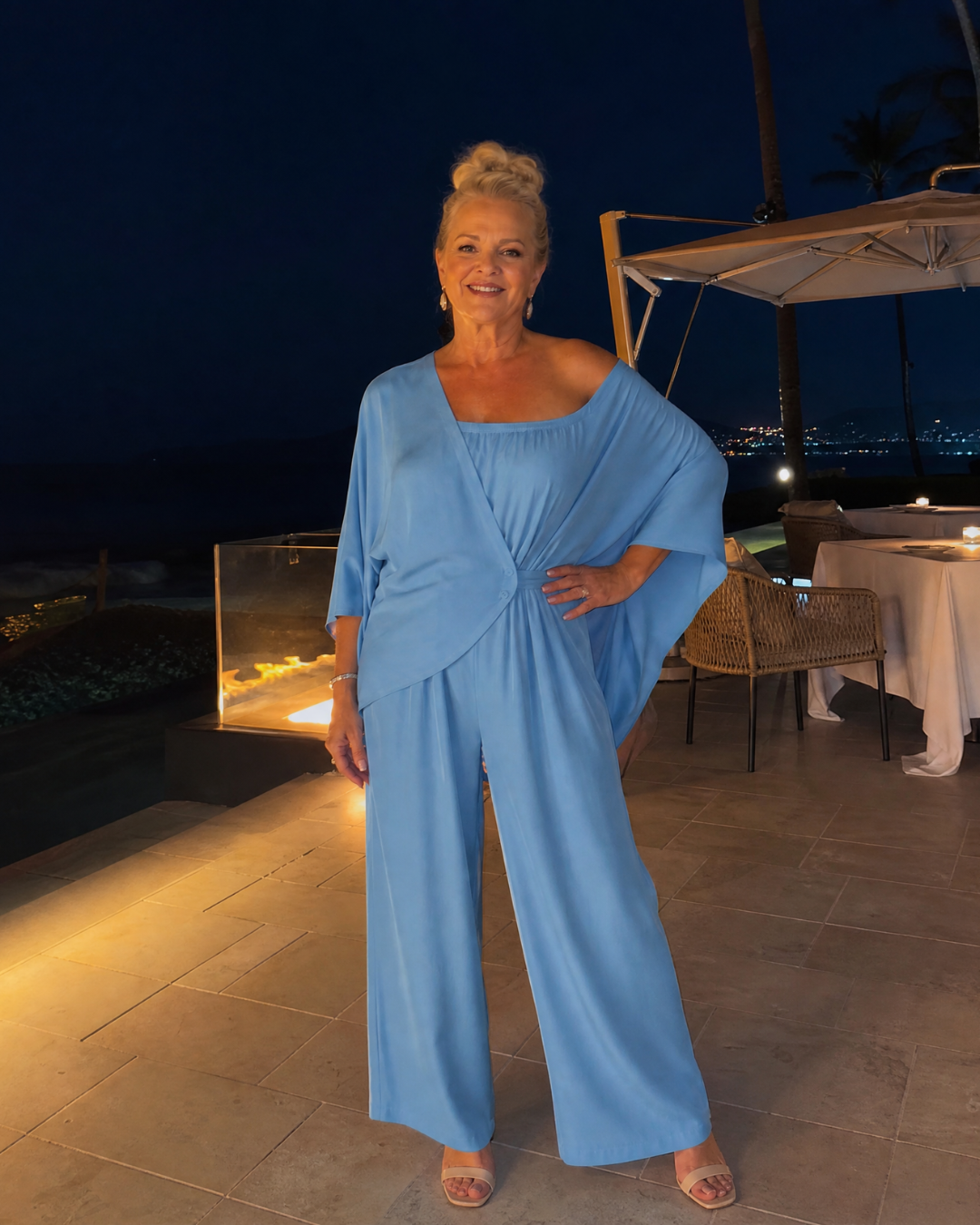 Vemrina | 2-delige Set met Off-shoulder Top en Wijde Broek