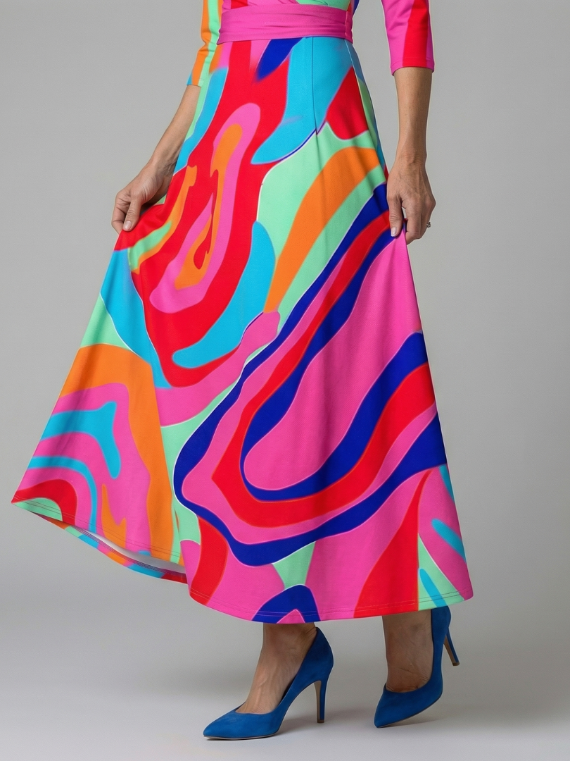 Celine | Midi-jurk met gekruiste wikkelhals