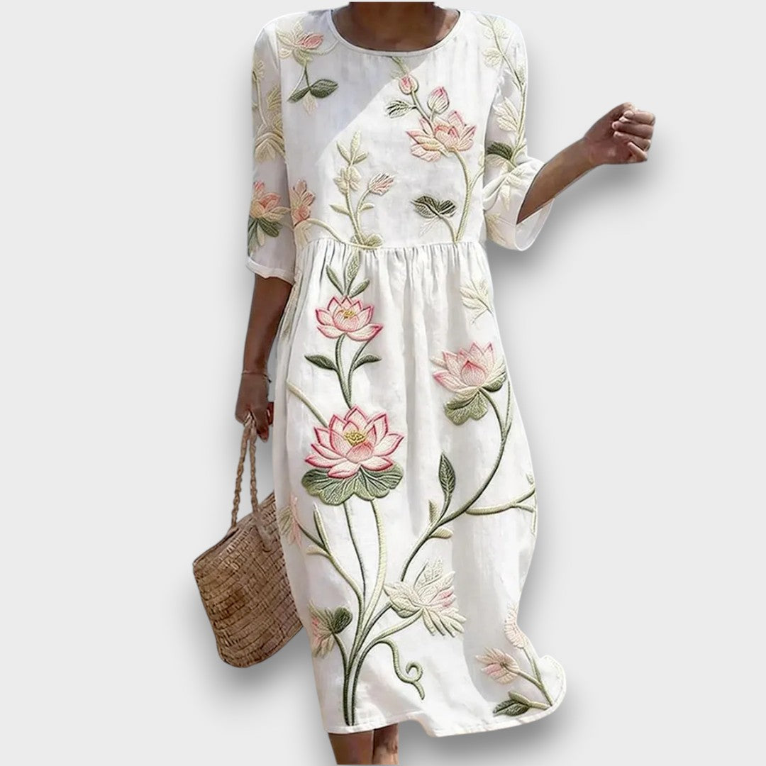 Kayla | Jurk met Planten- en Bloemenprint