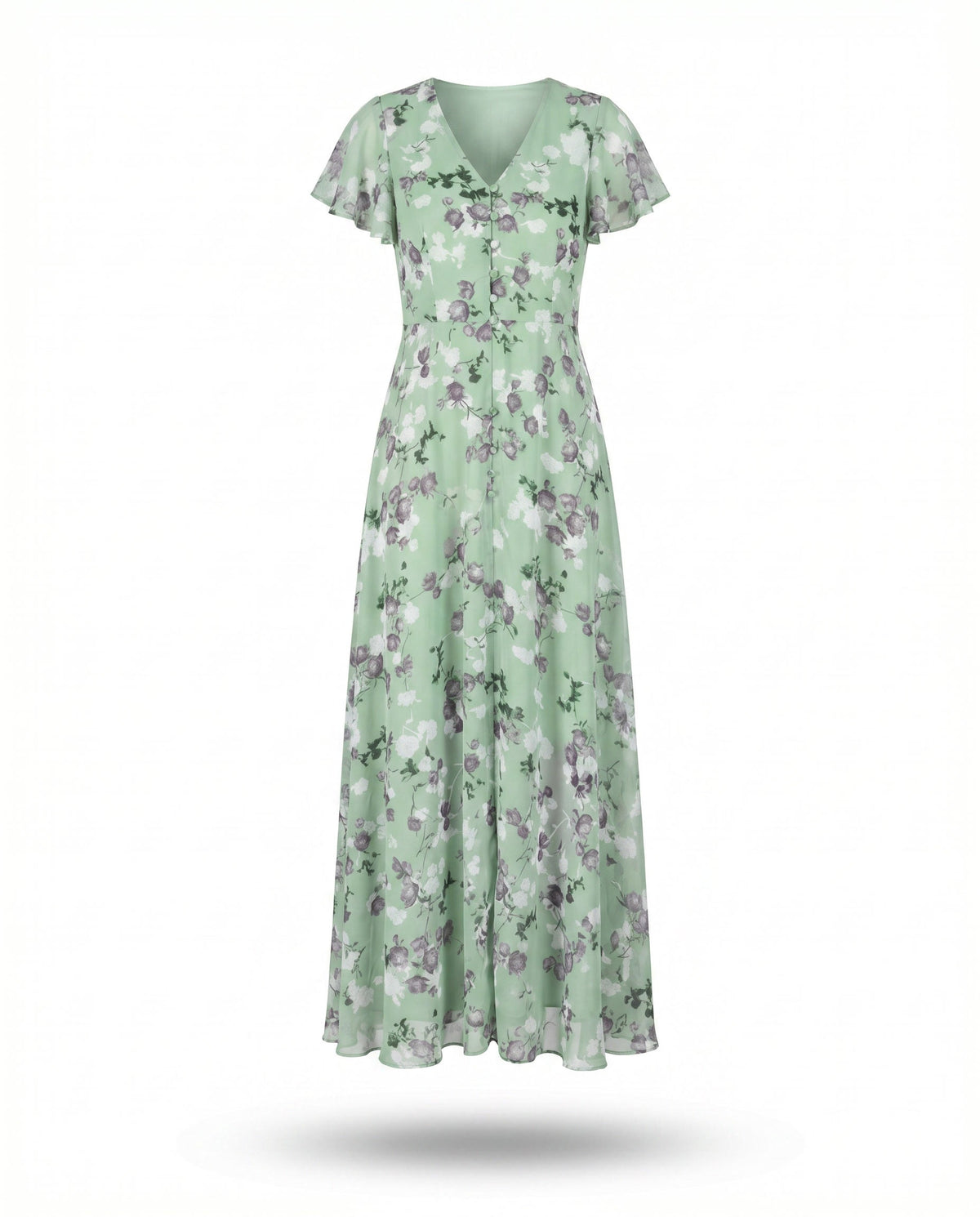 Floating Wrap | Maxi-overslagjurk met bloemenprint