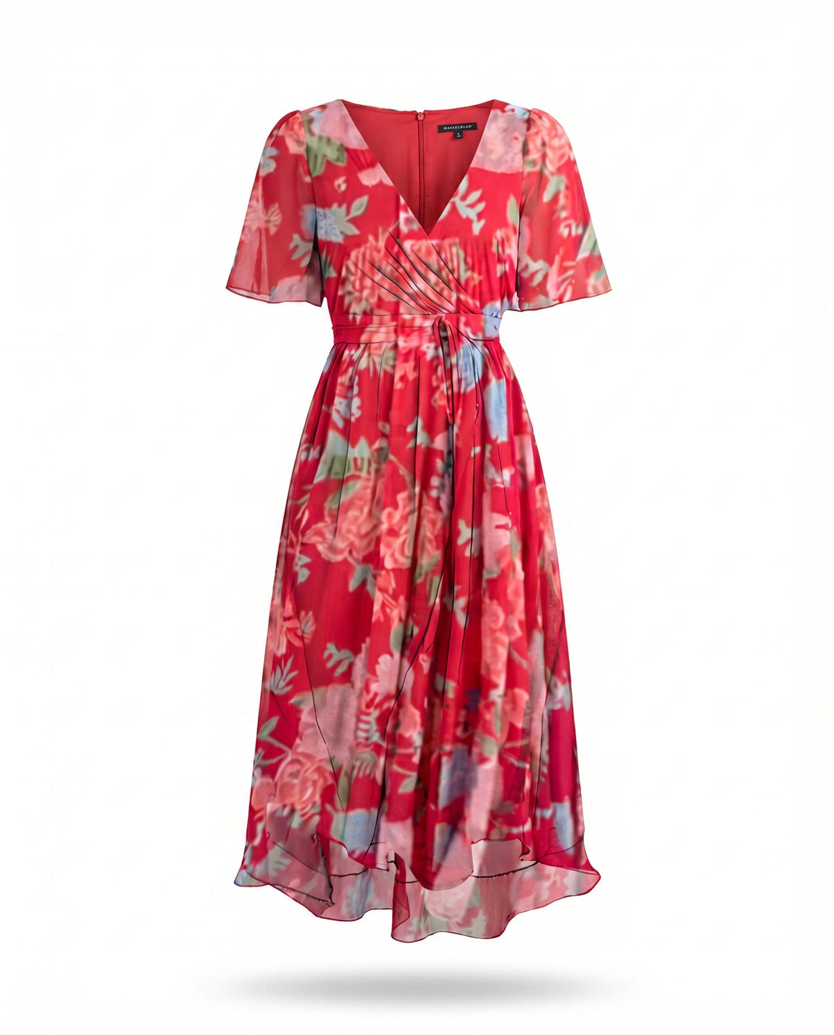 Naomie | Zomerjurk met V-hals en asymmetrische zoom