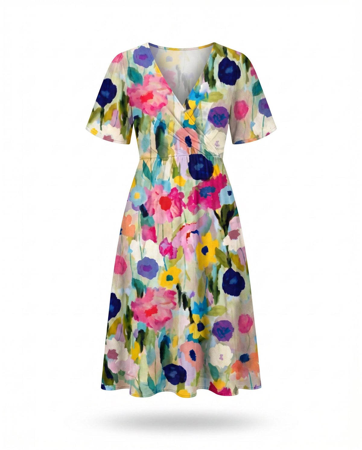 Naomie | Zomerjurk met V-hals en asymmetrische zoom