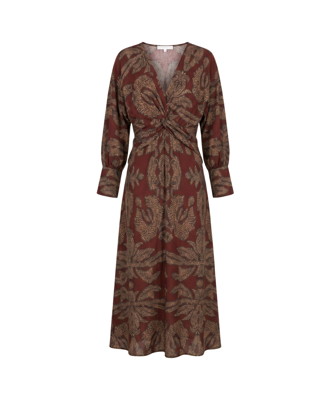 Midi-jurk met bloemenprint en V-hals