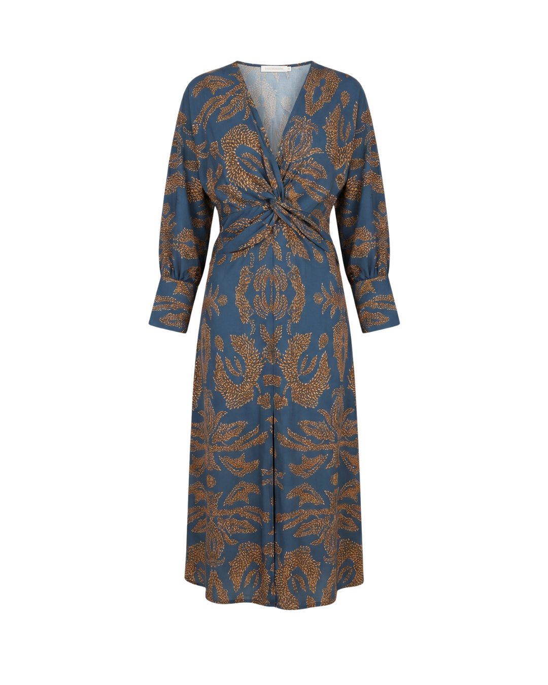 Midi-jurk met bloemenprint en V-hals