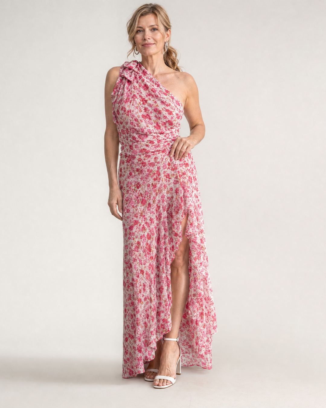 Ikele | One-shoulder midi-jurk met ruches