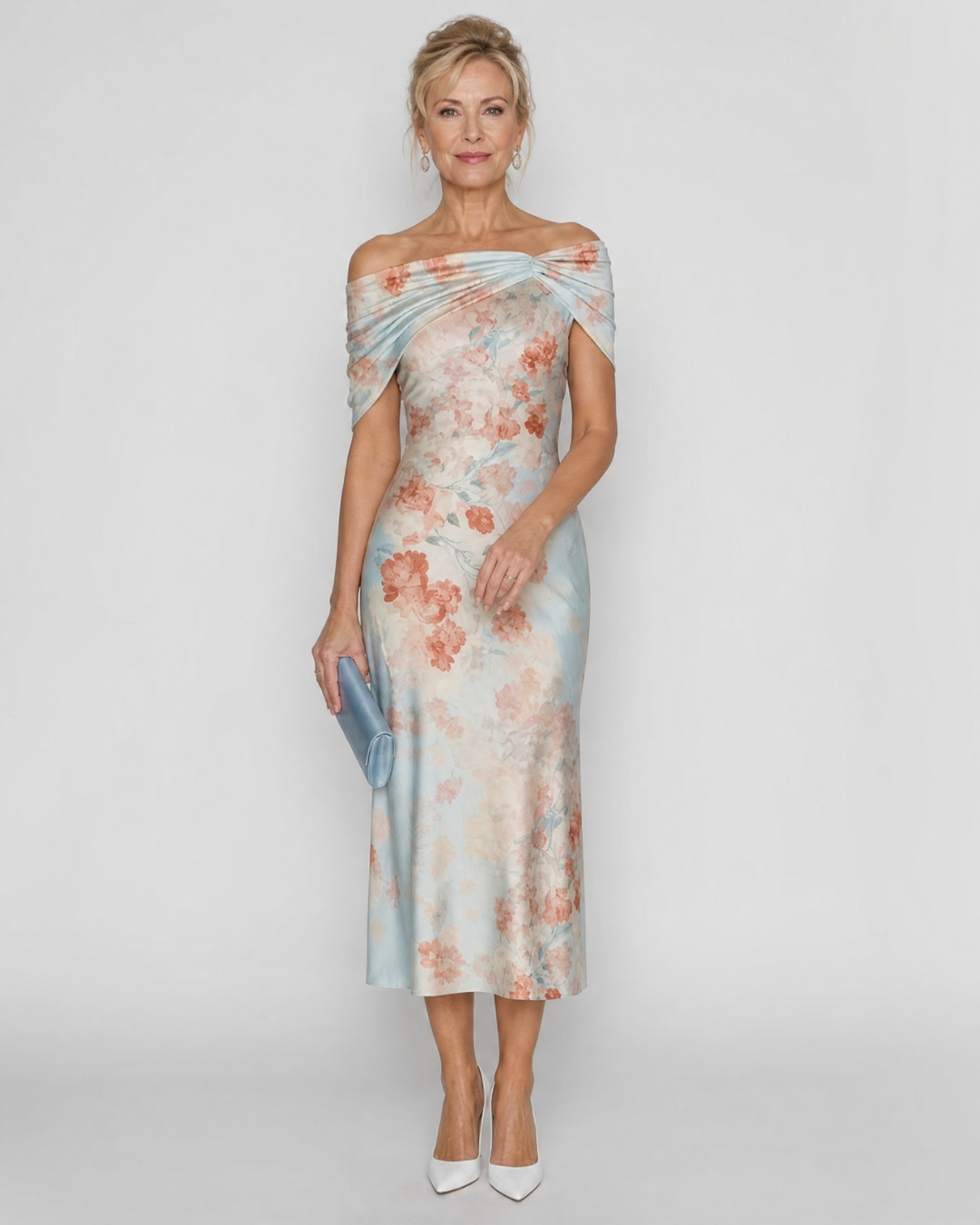 Imore | Off-shoulder midi-jurk met bloemenprint