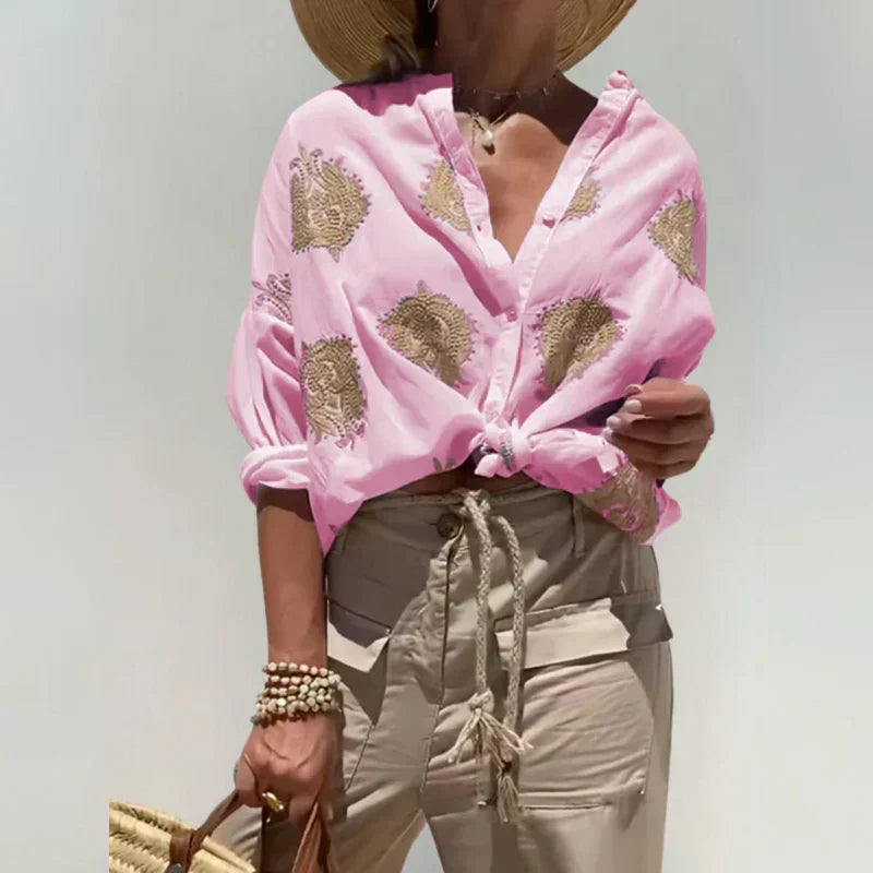 Lina – Blouse met sierlijke borduursels