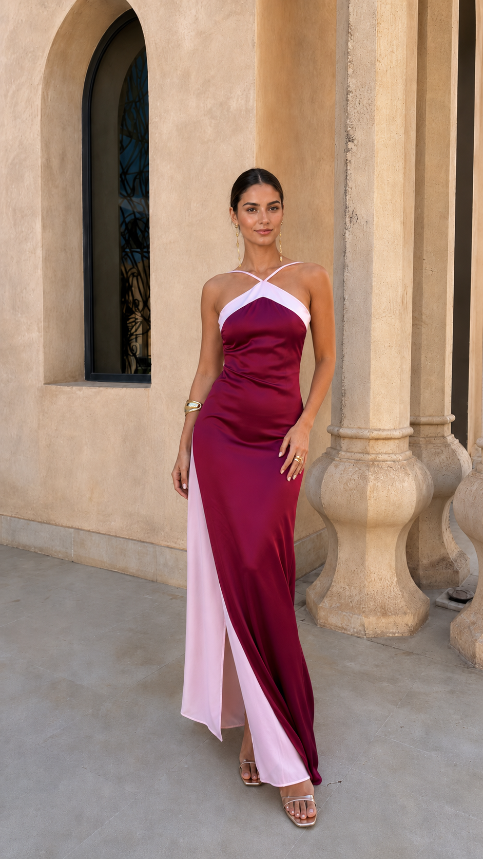 Oasis | Jurk in bordeaux