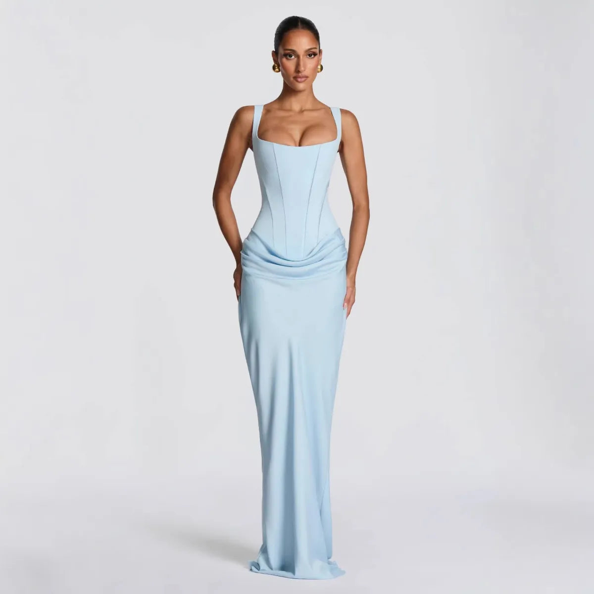 Body Frame | Bodycon midi-jurk met vierkante hals