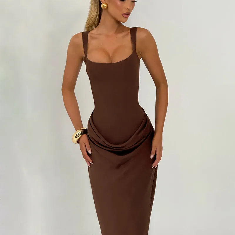 Body Frame | Bodycon midi-jurk met vierkante hals