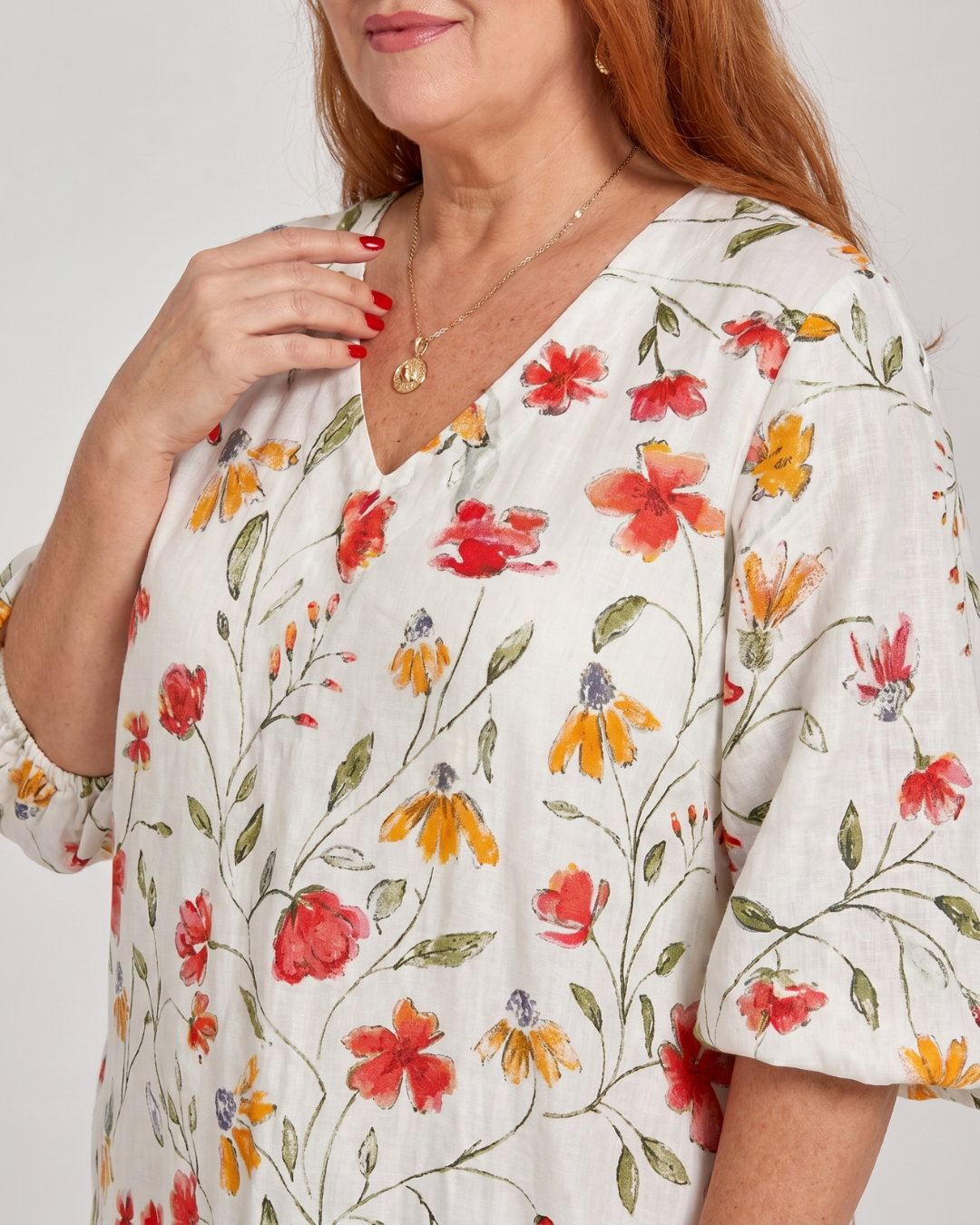 Colesum | Swingende midi-jurk met bloemenprint