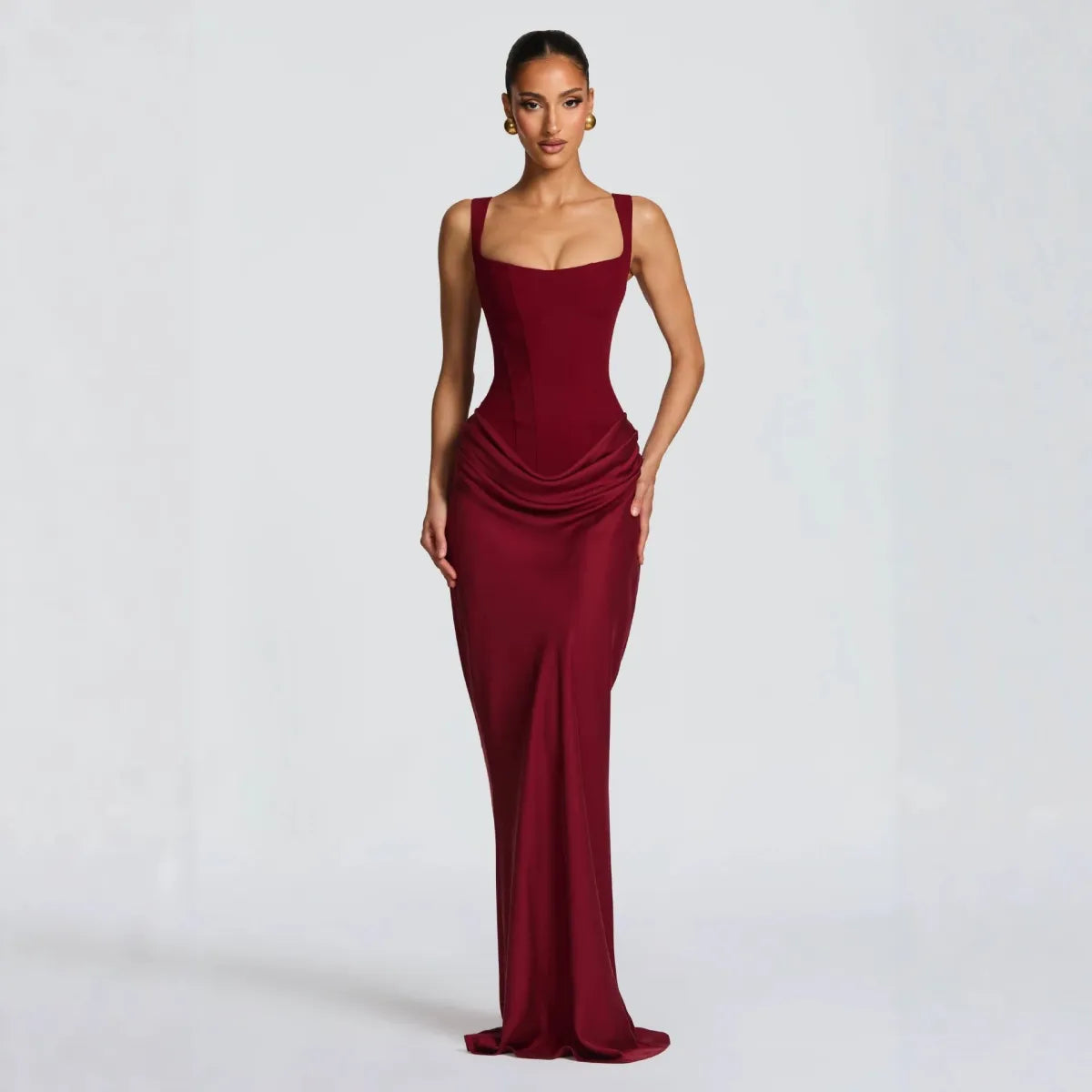 Body Frame | Bodycon midi-jurk met vierkante hals
