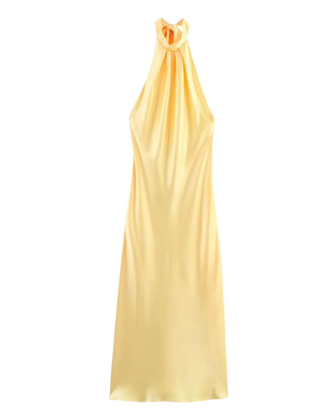 Halter midi-jurk met open rug
