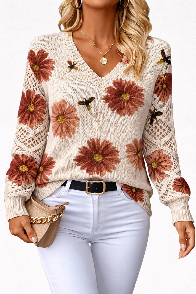 Aurélie | Elegante trui met bloemendessin