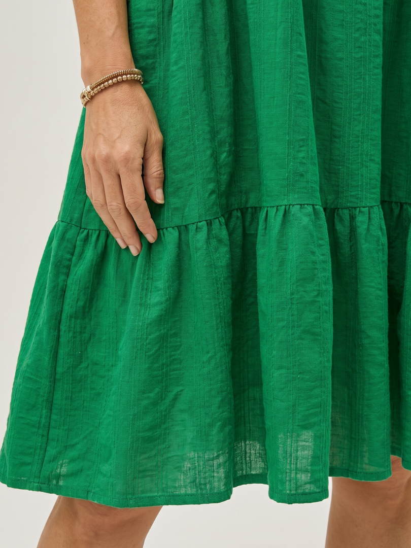 Zema | Knielange jurk met one-shoulder en strikdetail