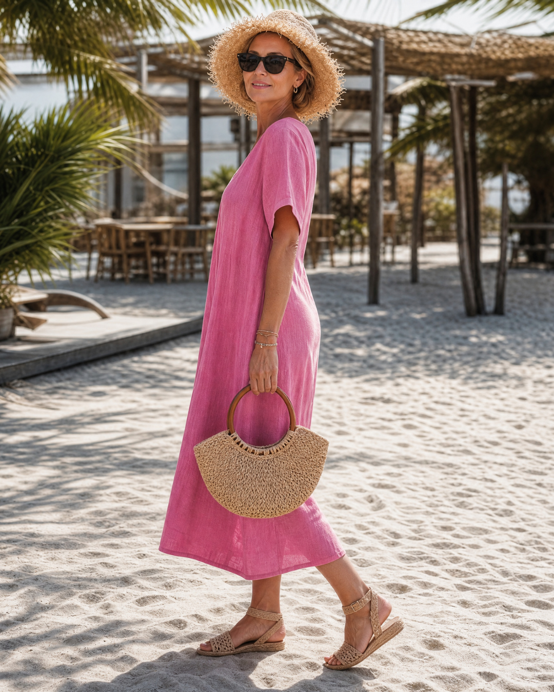 Thamal | Midi-jurk met V-hals