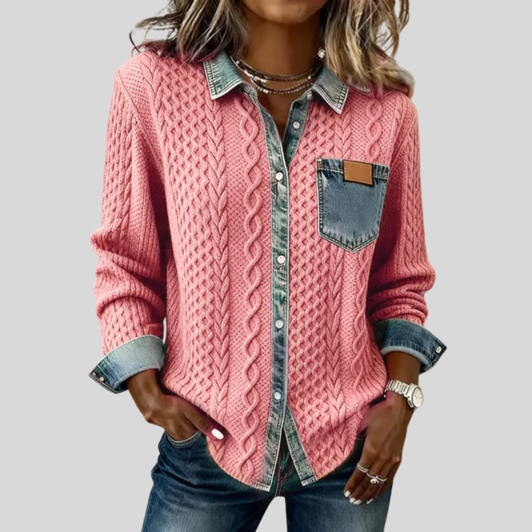 Simone™ | Denim Patches Hemd
