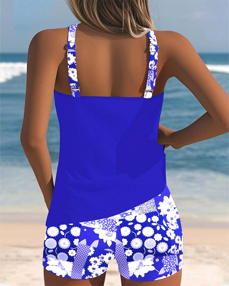 SABRINA | Tweedelig Badpak met Comfortabele Pasvorm en Bloemig Strandstijl