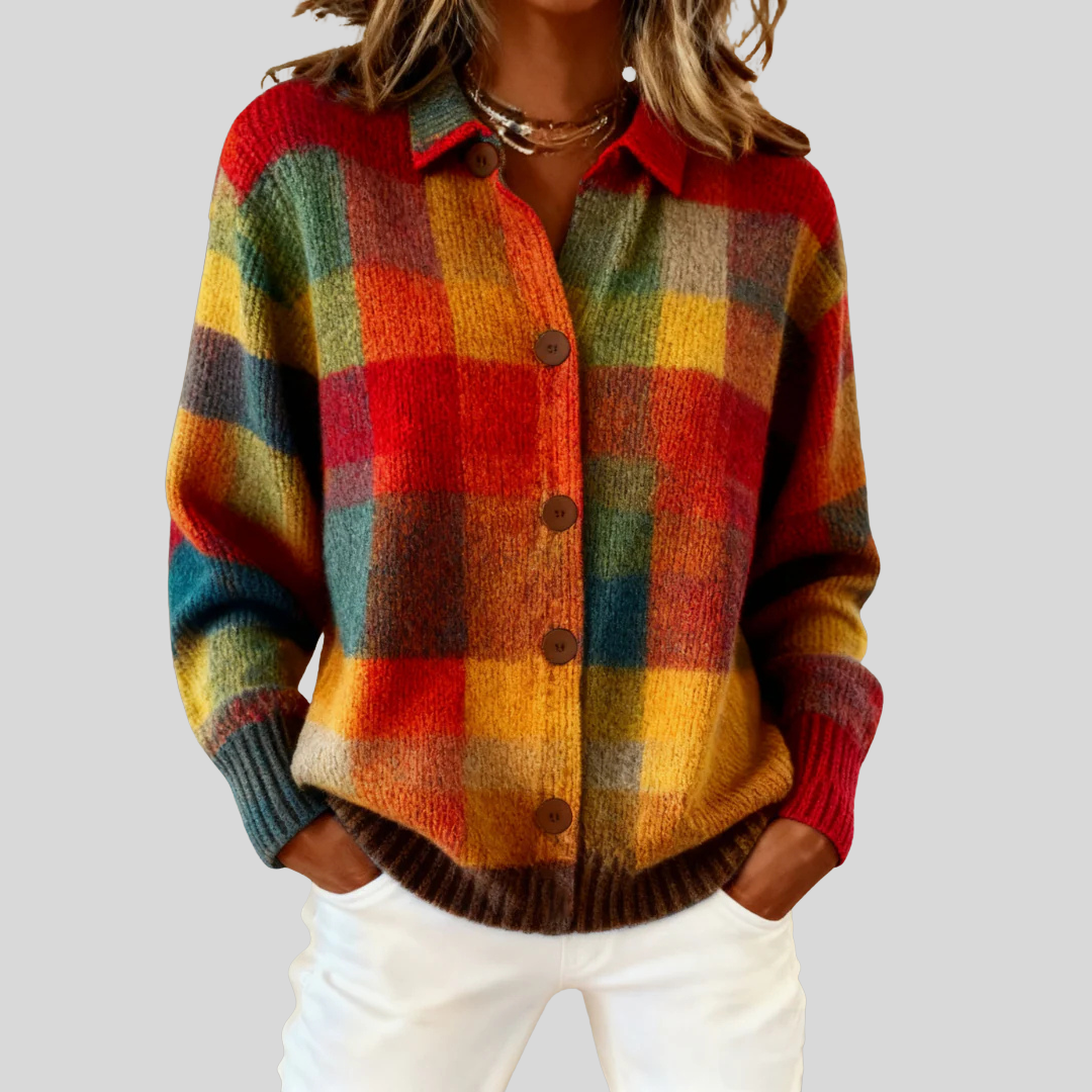 Esther™ | Retro Ruitjes Cardigan