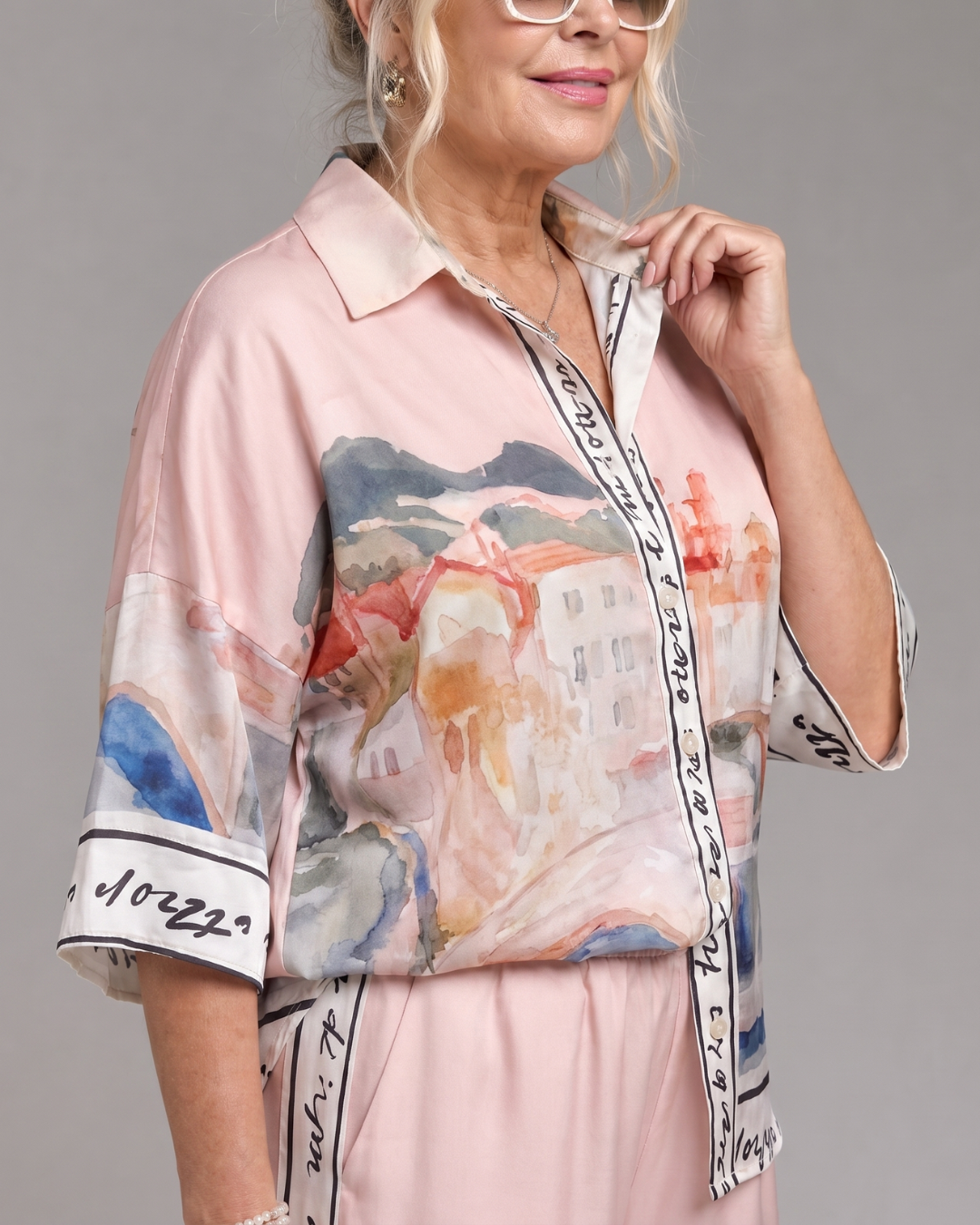 Akela | 2-delige Set met Blouse en Wijde Broek