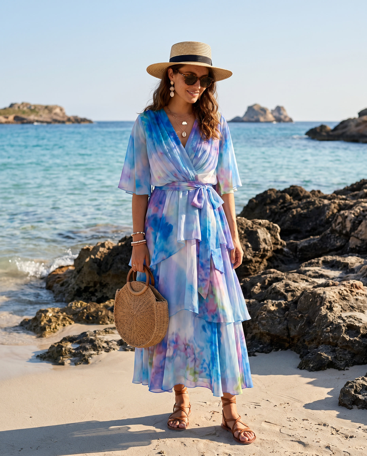 Soft Wrap | Luchtige overslagjurk met print