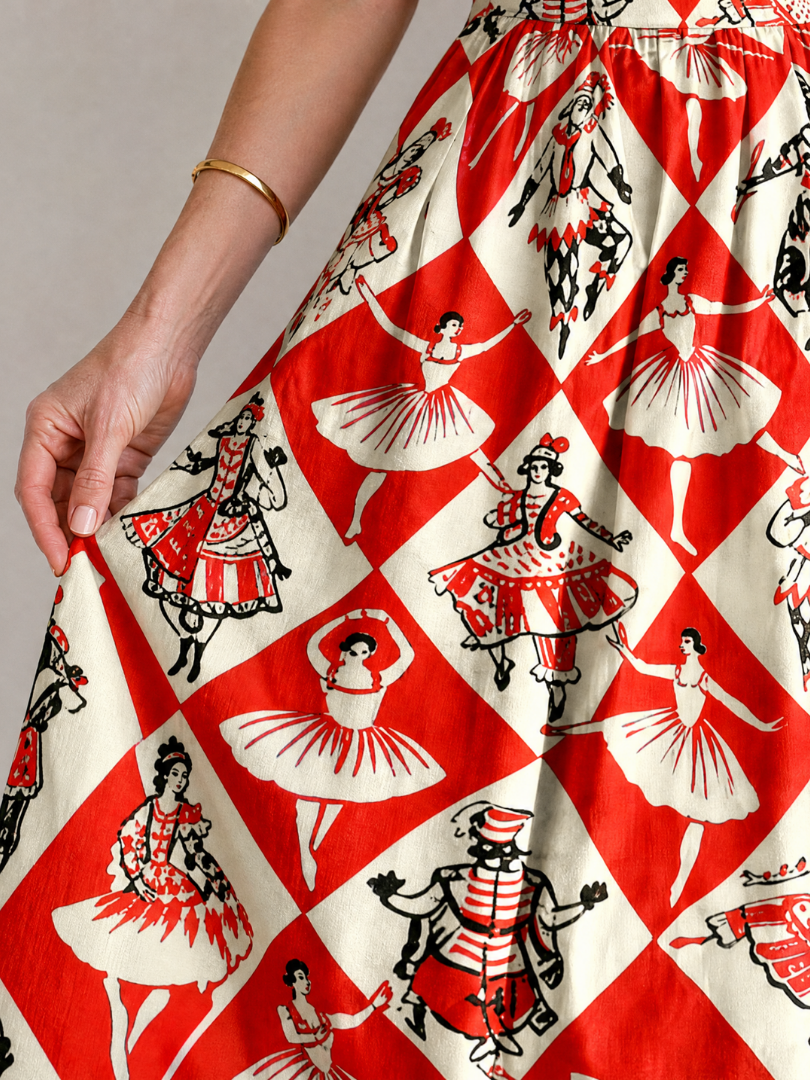 Virelina | Mouwloze midi-jurk met ruitprint