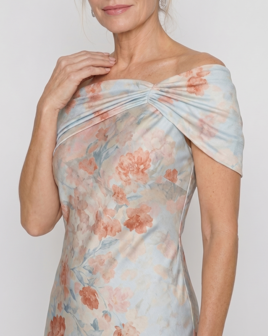Imore | Off-shoulder midi-jurk met bloemenprint