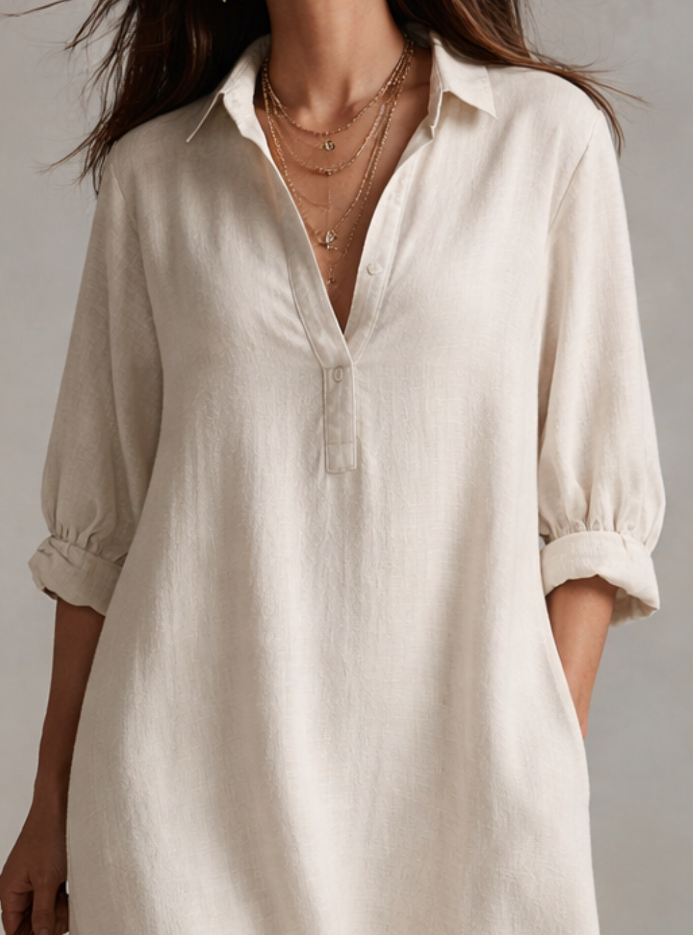Boho Ontspannen Dag Stille Nomade Witte Midi Jurk