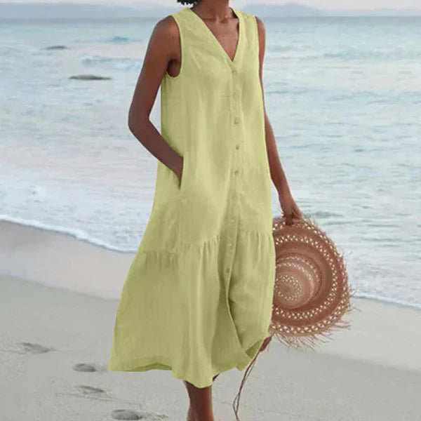 BIANCA | Mouwloze Hemdress met Comfort en Zomerstijl