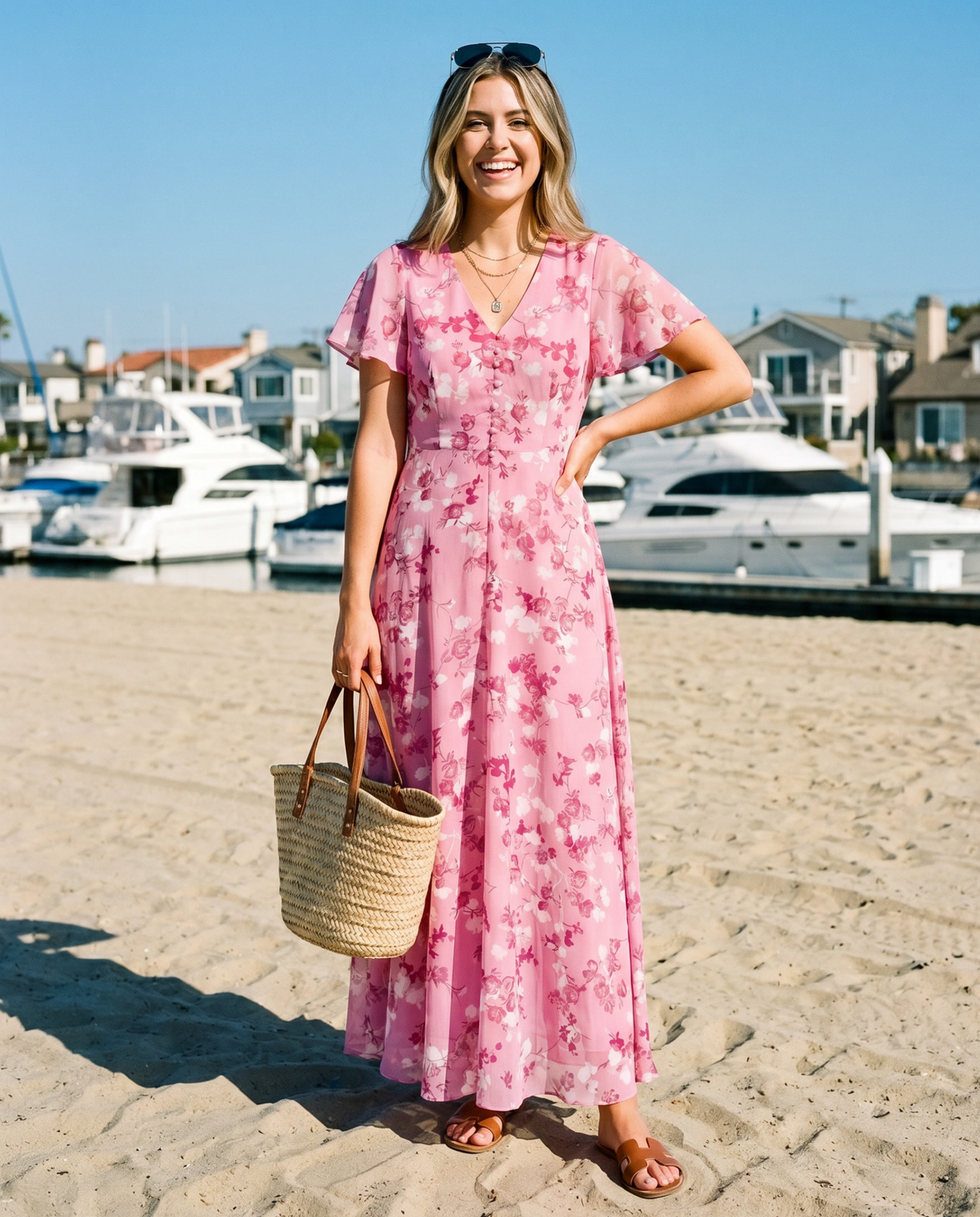 Floating Wrap | Maxi-overslagjurk met bloemenprint