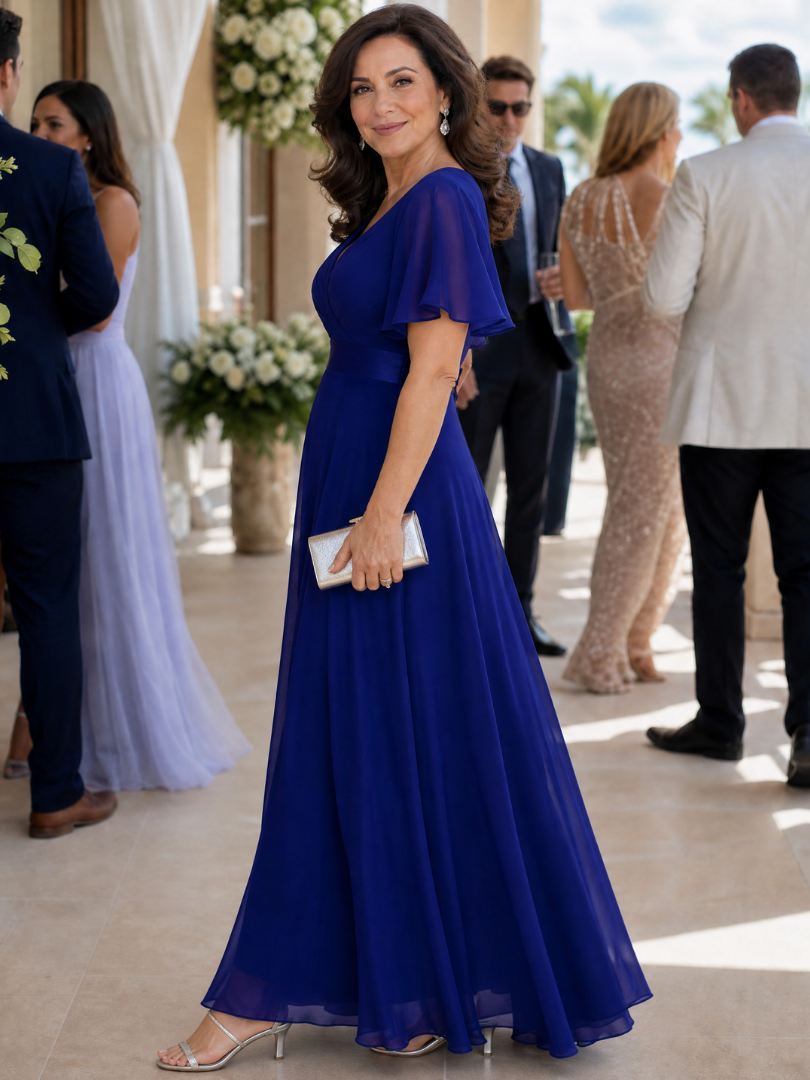 Mige | Maxi-jurk met flutter mouwen