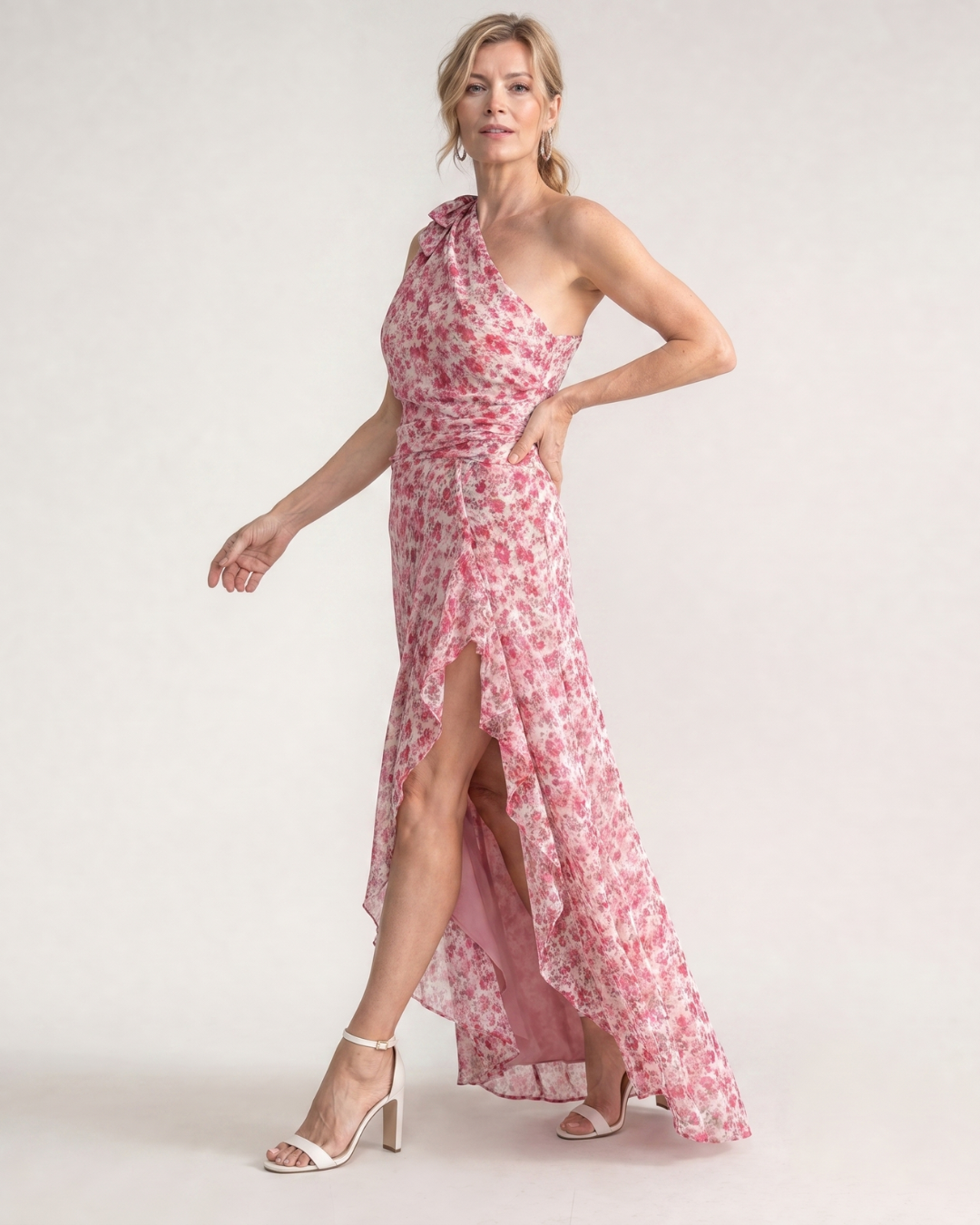 Ikele | One-shoulder midi-jurk met ruches