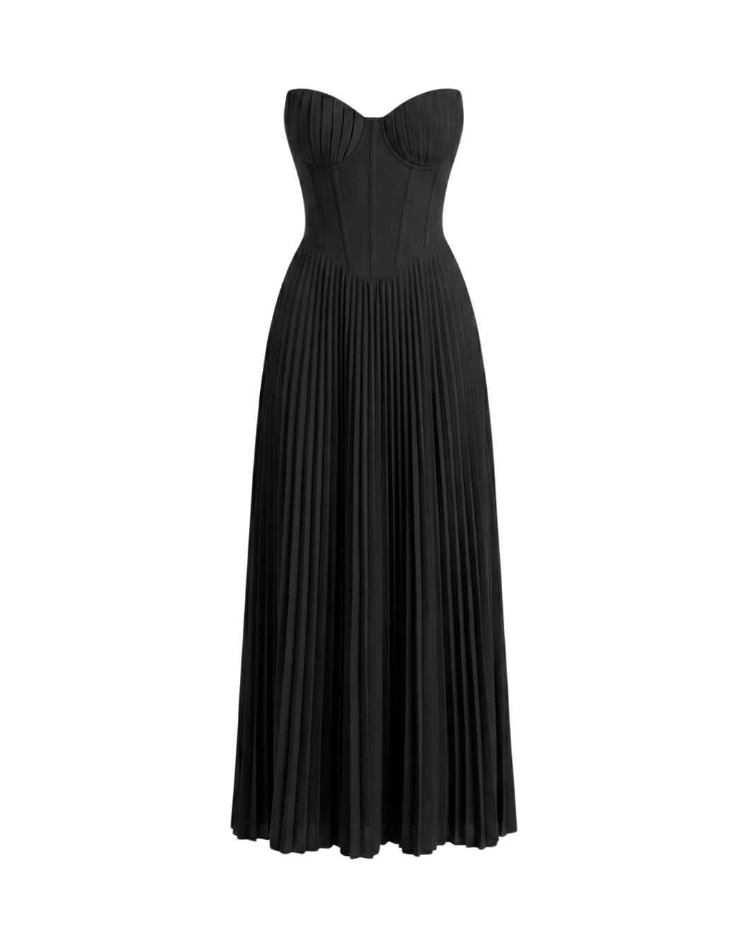 Velvet Hour | Maxi-jurk met V-hals en plissérok