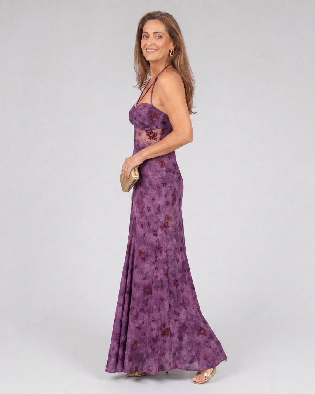 Seque | Mouwloze midi-jurk met bandjes en bloemenprint