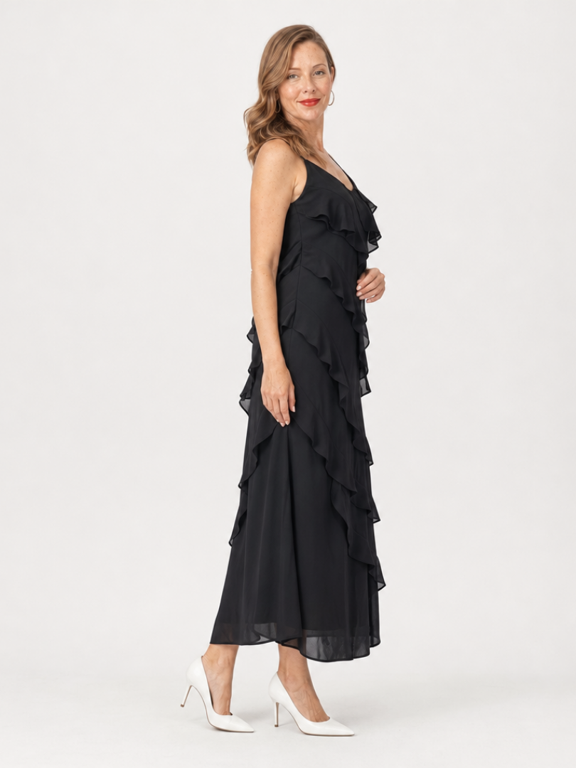 Riper | Maxi-jurk met spaghettibandjes en ruches