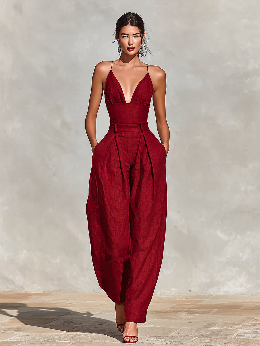 Estelle | Mouwloze jumpsuit met dunne bandjes