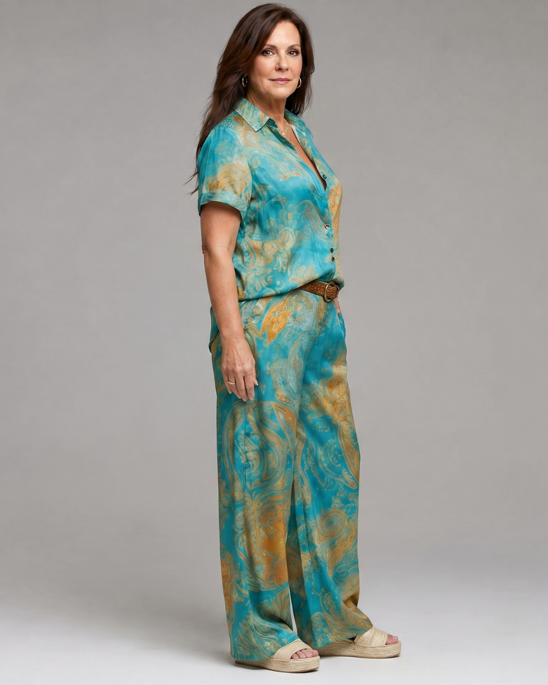 Zafim | 2-delige Set met Top en Wijde Broek met Paisleyprint