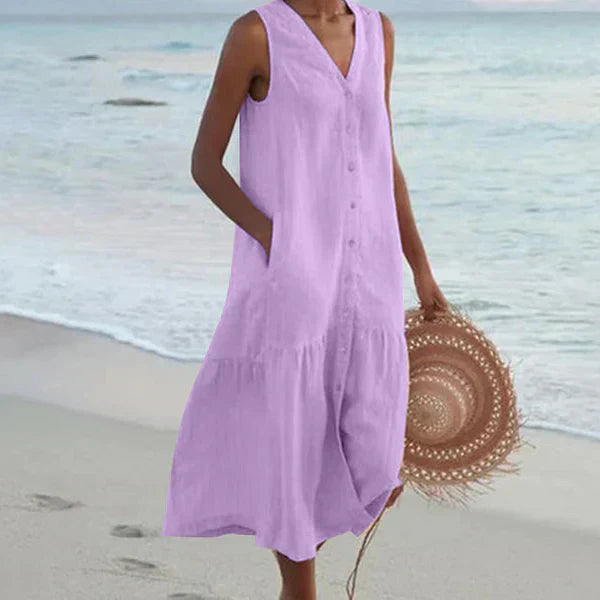 BIANCA | Mouwloze Hemdress met Comfort en Zomerstijl
