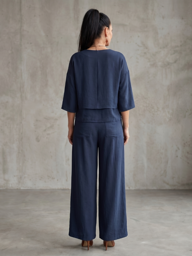 River | Gelaagde top met wijde broek