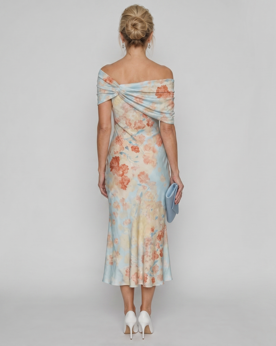 Imore | Off-shoulder midi-jurk met bloemenprint