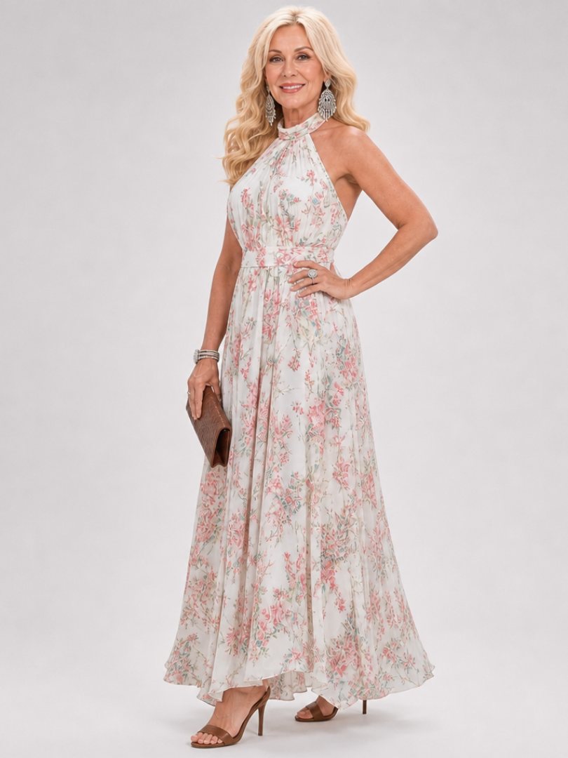 Guinevere | Midi-jurk met bloemenprint en zwierige rok